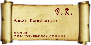 Vaszi Konstantin névjegykártya